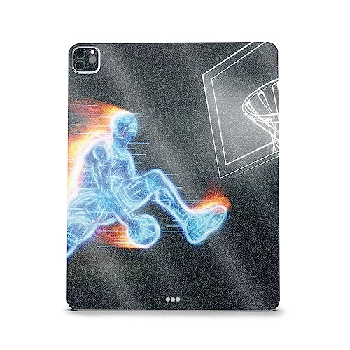 Image of MightySkins Carbon Fiber Skin Compatible With Apple iPad Pro 12.9 inch M2 6th Gen (2022) Full Wrap Kit - Glow Basketball | Protective Durable Textured Carbon Fiber Finish | Easy To Apply | Made in the USA