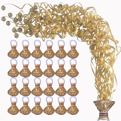 Streamer Poppers 24Pack Golden Confetti Streamers No Mess Party Poppers Hand Thrown Streamers for Weddings Birthdays Events Quiet Easy Cleanup (Golden 24Pack)