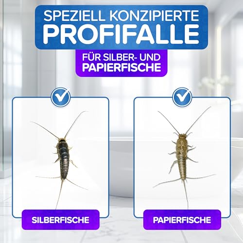 Patronus Silberfischfalle [9X] Monitoring-Klebefalle mit giftfreiem Köder – Ansicht 3
