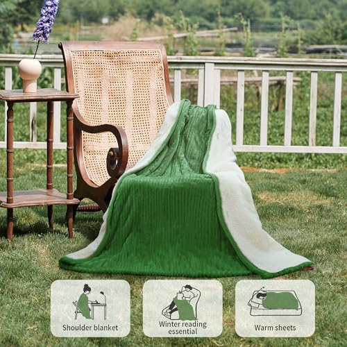 Heated Blanket Electric Blanket Throw 50”X60”-Heating Throw with 5 Heat Settings-3 Hours Auto Off,ETL Certified,Machine Washable (Emerald Green)