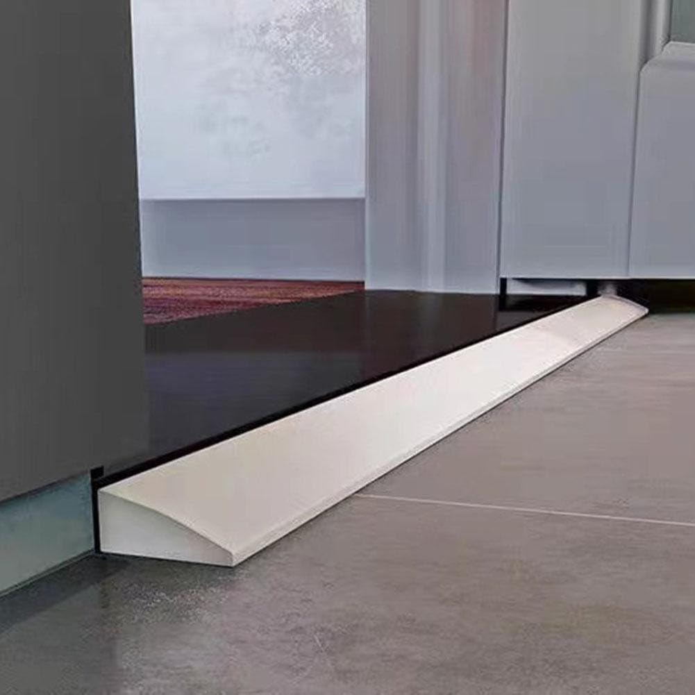 Slope Climbing Strip For Sweeping Robot Flexible Silicone Ramp Threshold Strip, For Bathroom Home Steps Stairs Doorways Curbs Mats(White)