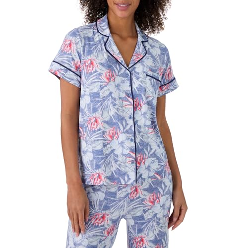 Tommy Bahama - Women's Pajama Set, Short Sleeve Notch Collar Button Down Top with Long Pants for Sleep or Lounge4