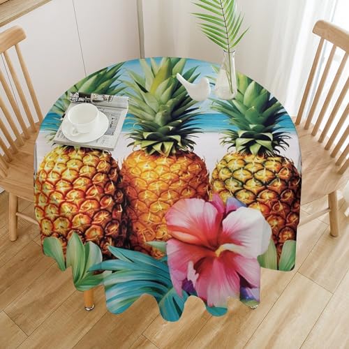 Nappe de table ronde imperméable et résistante à l'huile lavable en machine
