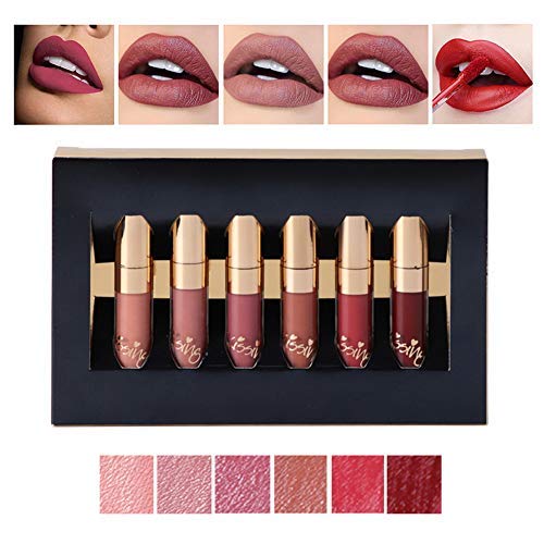 OYOTRIC 6 Pcs/Set Matte Velvet Lip Gloss Longue Durée Liquide Rouge à Lèvres Kit 