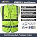 JKSafety 9 Pockets Class 2 High Visibility Zipper Front FAA Drone Pilot Safety Vest With Reflective Strips,HQ Breathable Mesh,Meets ANSI/ISEA Standards(210-Drone-Yellow XL)