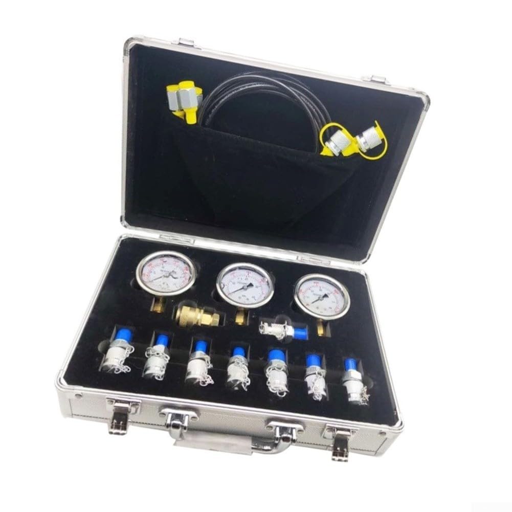 Kit de prueba de presión hidráulica carcasa metálica para maquinaria de