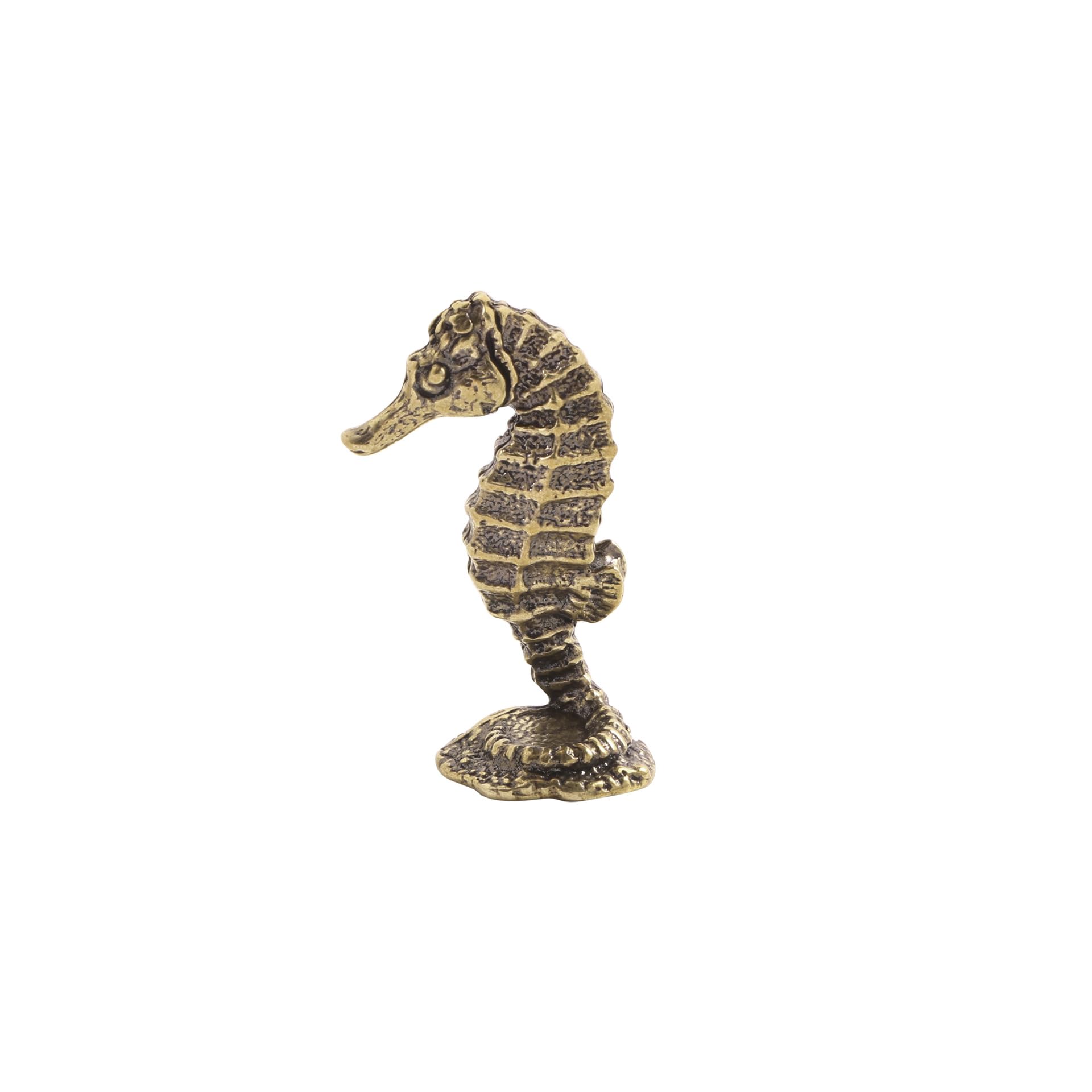 NGDFGR Brass Seahorse Miniature Statue,Metal Marine Animals Seahorse Sculpture Desktop Ornament Home Bonsai Micro Landscape Decor Accessories