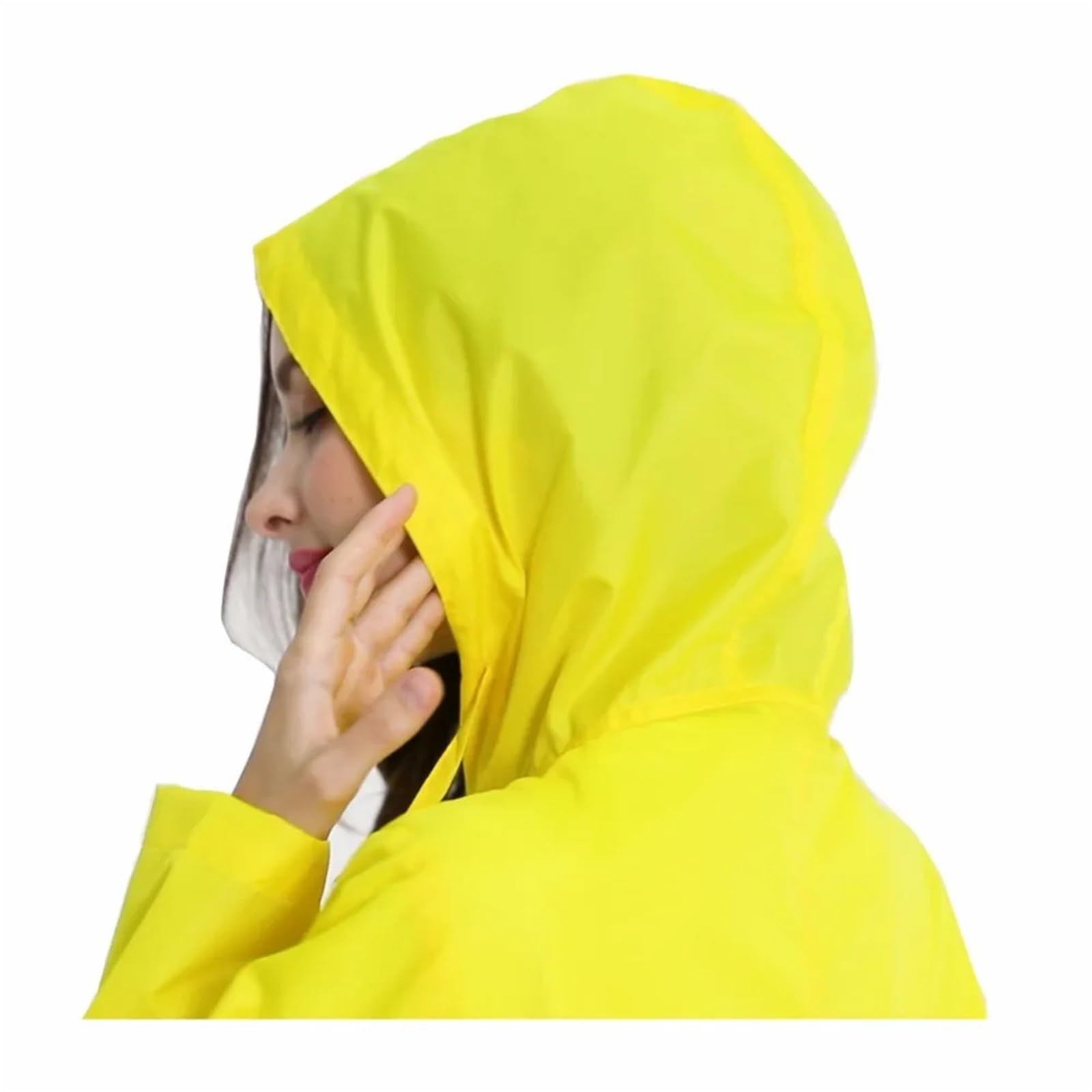 Poncho impermeable Poncho impermeable for mujer, elegante, color amarillo liso, con capucha y bolsillos Para acampar