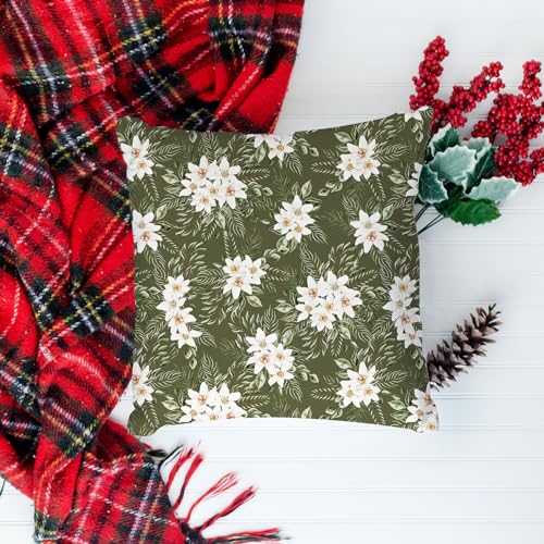 Whaline W11004 12Pcs Watercolor Forest Cotton Fabric Bundles 18 X 22 Inch Green Christmas Tree Flower Deer Fat Quarter Xmas Quilting Patchwork thumb #5