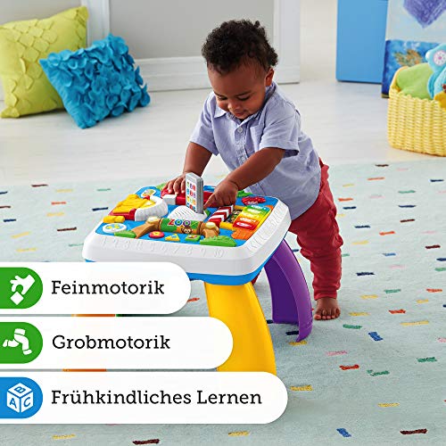 Fisher-Price DRH31 - Lernspaß Spieltisch, Lernspielzeug mit Lichtern, Sätzen und Liedern, mitwachsenden Spielstufen, Baby Spielzeug ab 6 Monaten (deutsche Version)