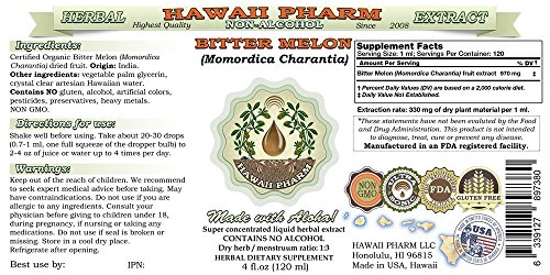image for HawaiiPharm Bitter Melon Alcohol-Free Liquid Extract, Organic Bitter M