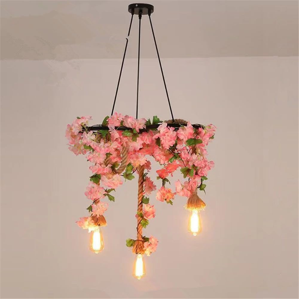 American Country Restaurant Pendant Light Retro Creativity Music Restaurant Cashier Counter Bar Coffee Shop Milk Tea Shop Clothing Store Plant Pendant Light Chandelier (E 3 Lights)