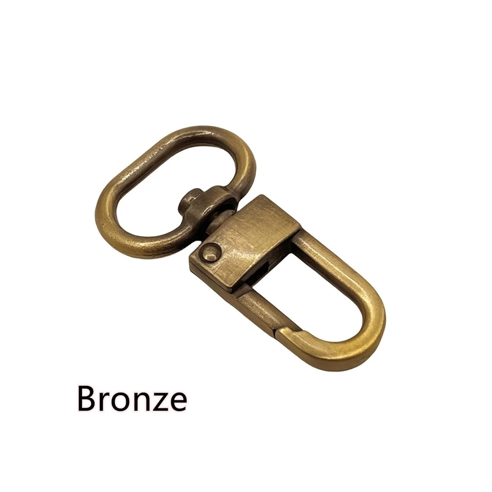 gancio girevole a scatto, Portafoglio girevole, con chiusura a moschettone, fibbia, borsa artigianale in pelle for cani(Bronze,19mm)
