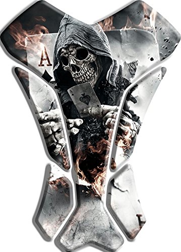 Autocollants en résine à effet 3D pour protection de réservoir - compatible Skull Poker Asso 2 Cover