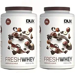 Combo 2x Fresh Whey 3w Isolado Hidrolisado Chocolate Belga e Avela 900 Dux