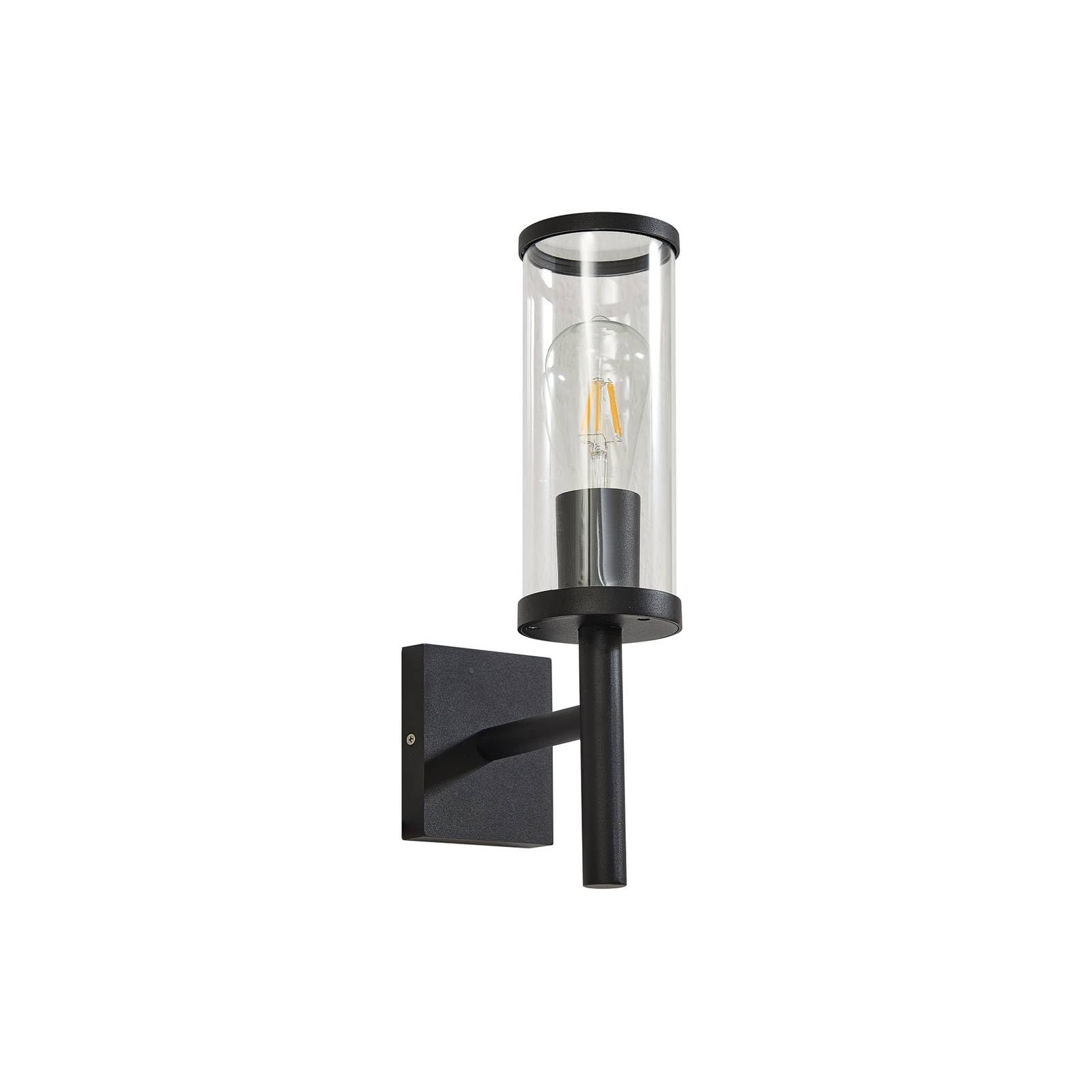 Lucande Outdoor Wall Light Zanta dimmable (Modern) in Black Made of Aluminium (1 Light Source, E27) from wall lamp for Exterior/Interior Walls House Terrace und Balcony
