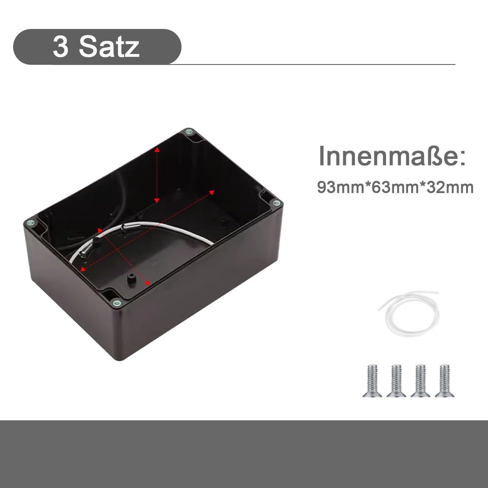 Buitenaansluitdoos, waterdichte aansluitdozen, elektronische behuizing, stroomdozen, elektrische box voor instrumentenproject, 100 x 68 x 50 mm, 2 stuks, zwart, transparant