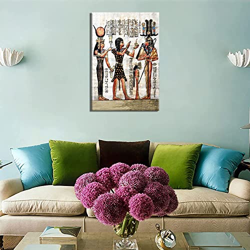 Egyptian Painting Of Aset - Egyptian Papyrus Painting Printed On Canvas Wall Art Room Decor For Living Rooms Bedrooms Game Rooms Kitchen Entertainment And Family Rooms (16X24) #TOP5