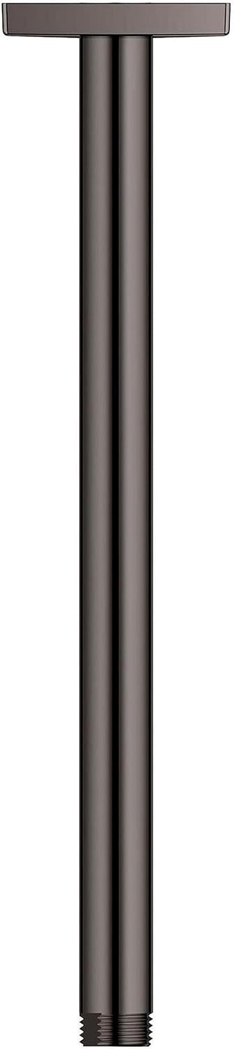 Matte Black Metal Ceiling Shower Arm with Square Flange