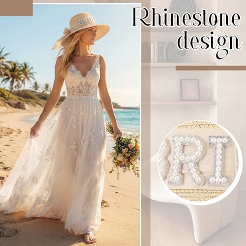 Sombrero de playa beige para mujer miniatura 3