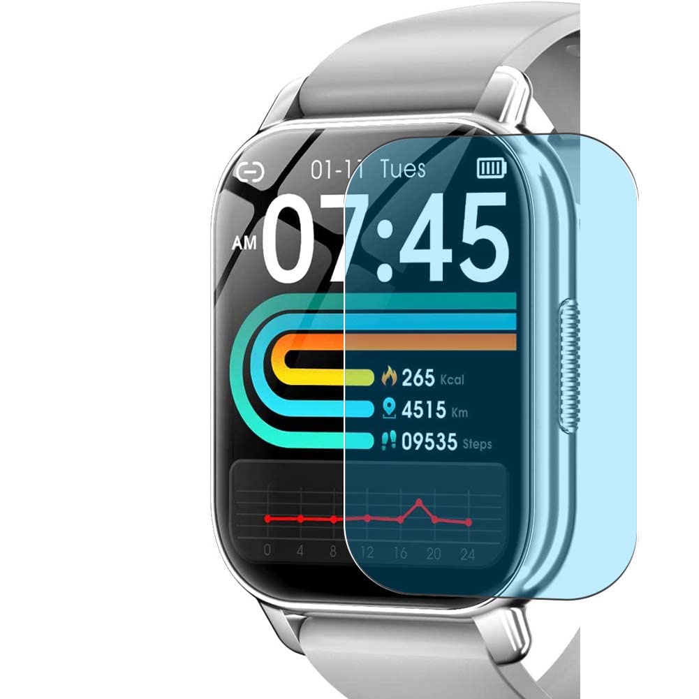 3 Pack Anti Blue Light Screen Protector, compatible with KOVOL P5 1.85" Smart Watch smartwatch TPU Film Guard （ Not Tempered Glass Protectors ）