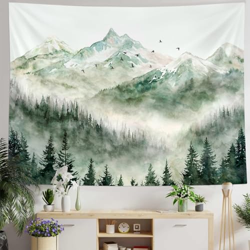 Kanuyee Mountain Tapestry Nature Landscape Wall Tapestry for Bedroom Mountain