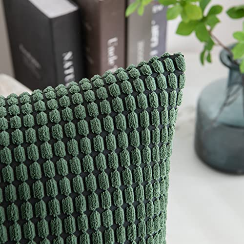 MIULEE Boho Farmhouse Throw Pillow Covers 18x18 Inch Set of 4 Soft Neutral Pillow Covers Christmas Red and Green Corduroy Couch Pillowcases Home Decor for Sofa Living Room Bed