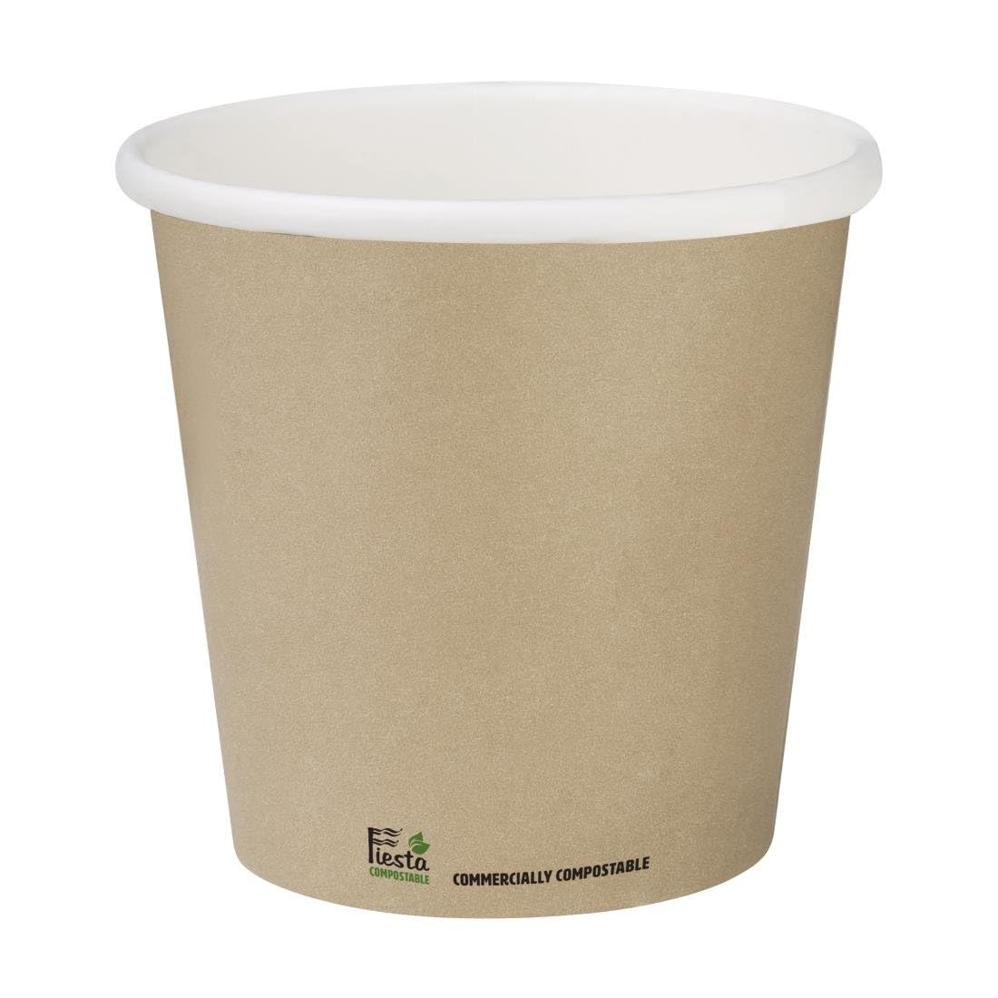 Fiesta Compostable Hot Cup Single Wall Kraft, 4 oz, Sleeve 50