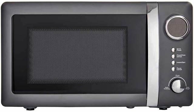 wilko matt grey microwave 20l, 800 watt output microwave with defrost function, 25.6cm h x 45.1cm w x 34.5cm d
