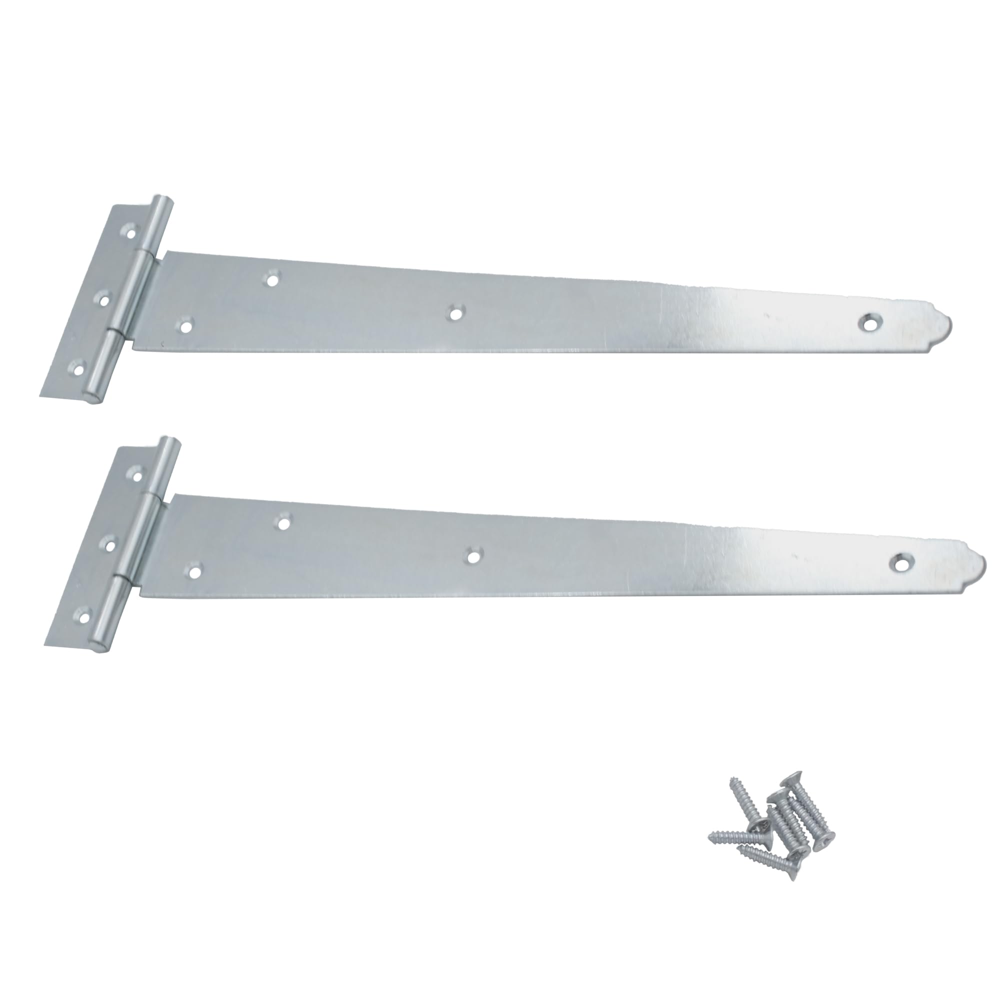 Keypak 2 Pack 300mm (12") T-Hinges Zinc Plated, Corrosion-Resistant Metal Tee Hinges for for Large Wooden Gates Barn