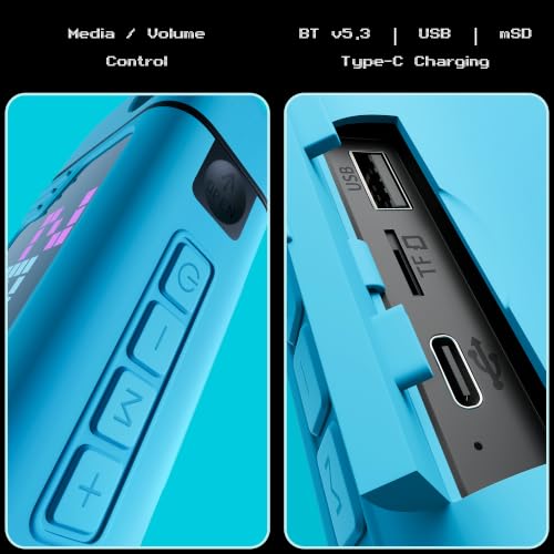 Image of Zebronics Music Bomb X50 Bluetooth Speaker, 20W RMS, Up to 7h Playback, 4000mAh, Dual Wireless Mics + Holder, Karaoke & Voice Changer, 17 Animations LED Pixel Display, BT v5.3, TWS, Type-C (Blue)