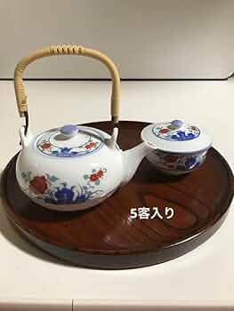 Amazon.co.jp: 佐賀県有田焼 仁祥窯 急須、蓋付き湯呑み5客セット