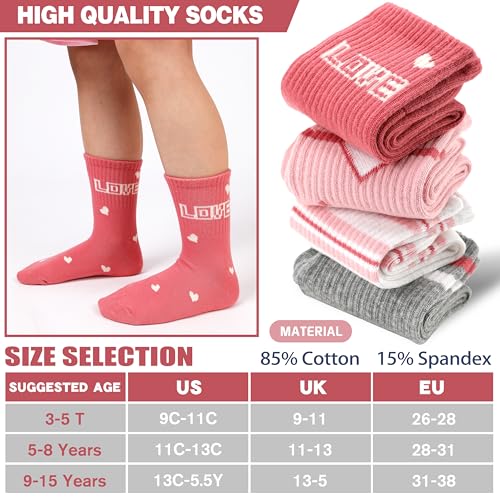 MOGGEI 6 Pairs Girls Kids Socks Athletic Sport Basketball Cotton Soft Crew Breathable Socks for Outdoor3
