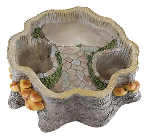 Ebros Gift Enchanted Fairy Garden Tree Stump House Nook Display Figurine Miniature Do It Yourself Ideas for Your Home Fantasy Fairies Faes Pixies Gnomes Accessory