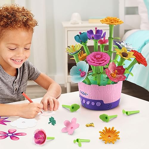 VTech - Créa-Fleurs Magiques, Atelier Créatif Enfant, Bouquet de Fleurs Musical Fabriqué avec des Matériaux Plus Durables, Loisir Créatif, Cadeau Enfant de 4 Ans à 10 Ans - Contenu en Français
