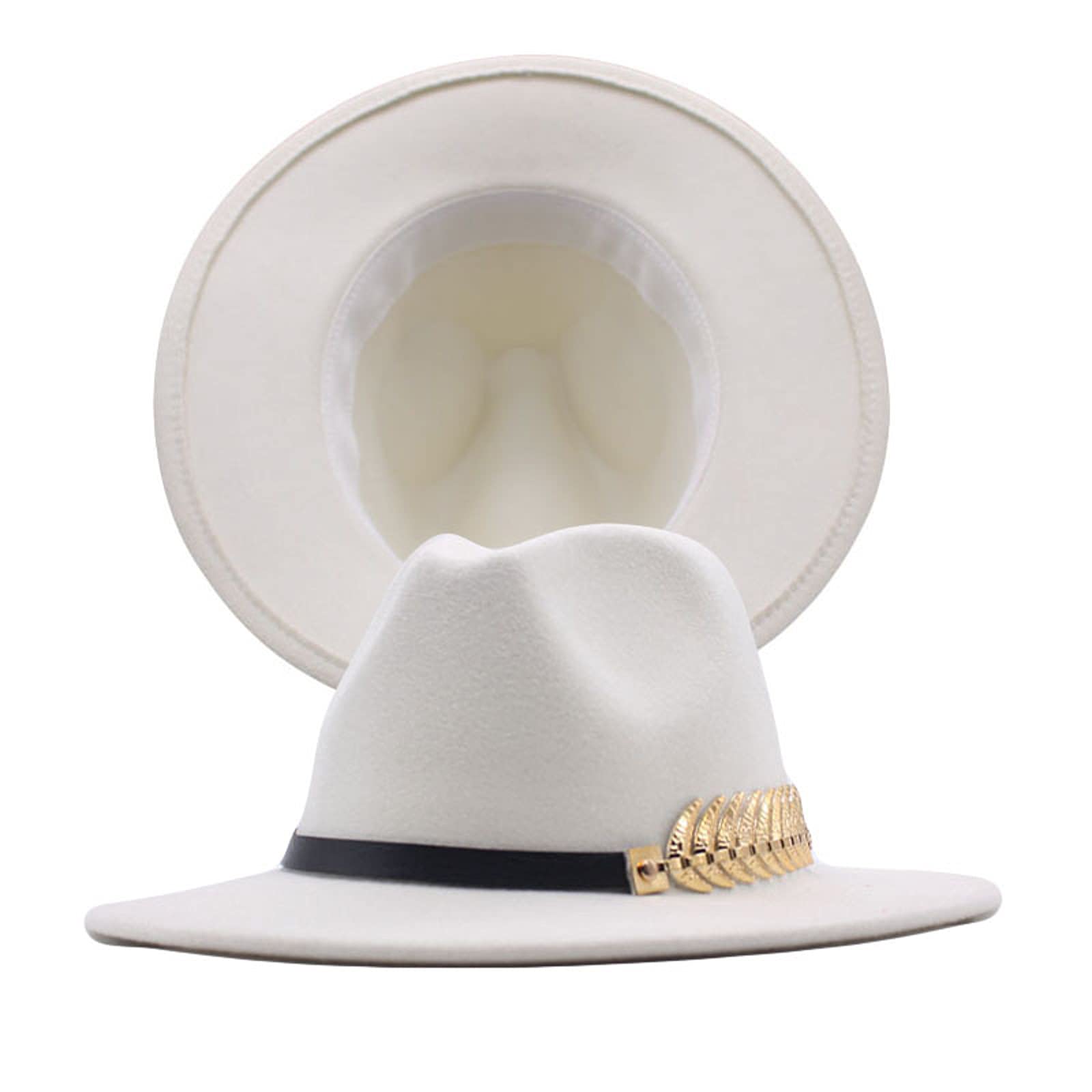 Générique Genérico 2024 AI – Fedora Hebilla Cinturón de Lana Panamá Hat Sombrero Mujeres Ancho Disquete Gorras de Béisbol Clásicas Azul Hombre
