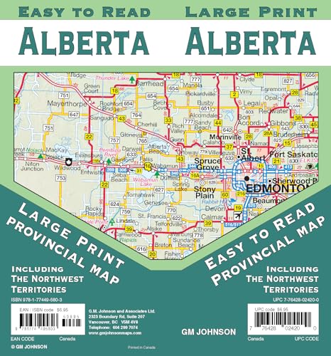 Alberta Large Print / Northwest Territories Province Map