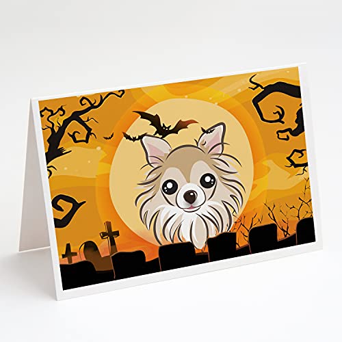 Caroline's Treasures BB1809GCA7P Halloween Chihuahua Greeting Cards and Envelopes Pack of 8 Blank Cards with Envelopes Whimsical A7 Size 5x7 Blank Note Cards