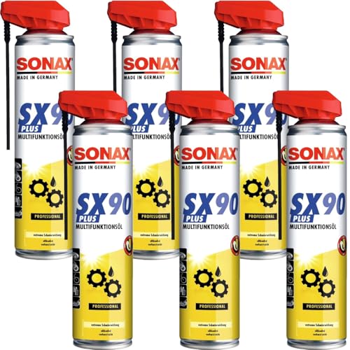 SONAX SX90 Plus Multifunktionsöl (6x je 400ml), Easy-Spray Rostlöser Schmiermittel Pflege-Öl