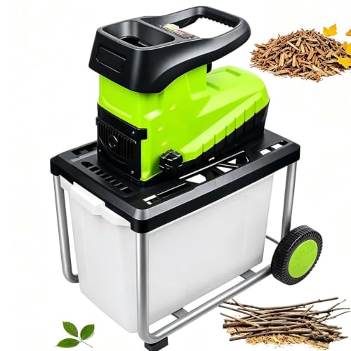 EXSHUING Trituradora De Madera Eléctrica De 2800 W Con Depósito De 60 L; Corta Ramas Y Ramitas De Hasta 4,5 Cm (1,77'); Cuenta Con Protección Contra Atascos Y Sobrecarga; Para Residuos De Jardín