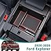 TOPINSTALL 2020-2026 Ford Explorer Console Organizer Tray - Compatible with 2020+ Ford Explorer Deep Armrest Storage Box with Coin Holder & Non-Slip Mats, Red Interior 6th Gen Explorer Accessories