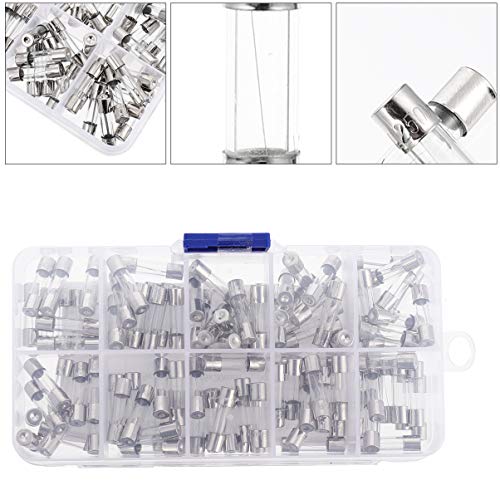 VILLCASE 100Pcs Tubo de Cartucho de Vidro FusÃ­vel Kit de FusÃ£o RÃ¡pida Kit de ColeÃ§Ã£o de FusÃ­ve