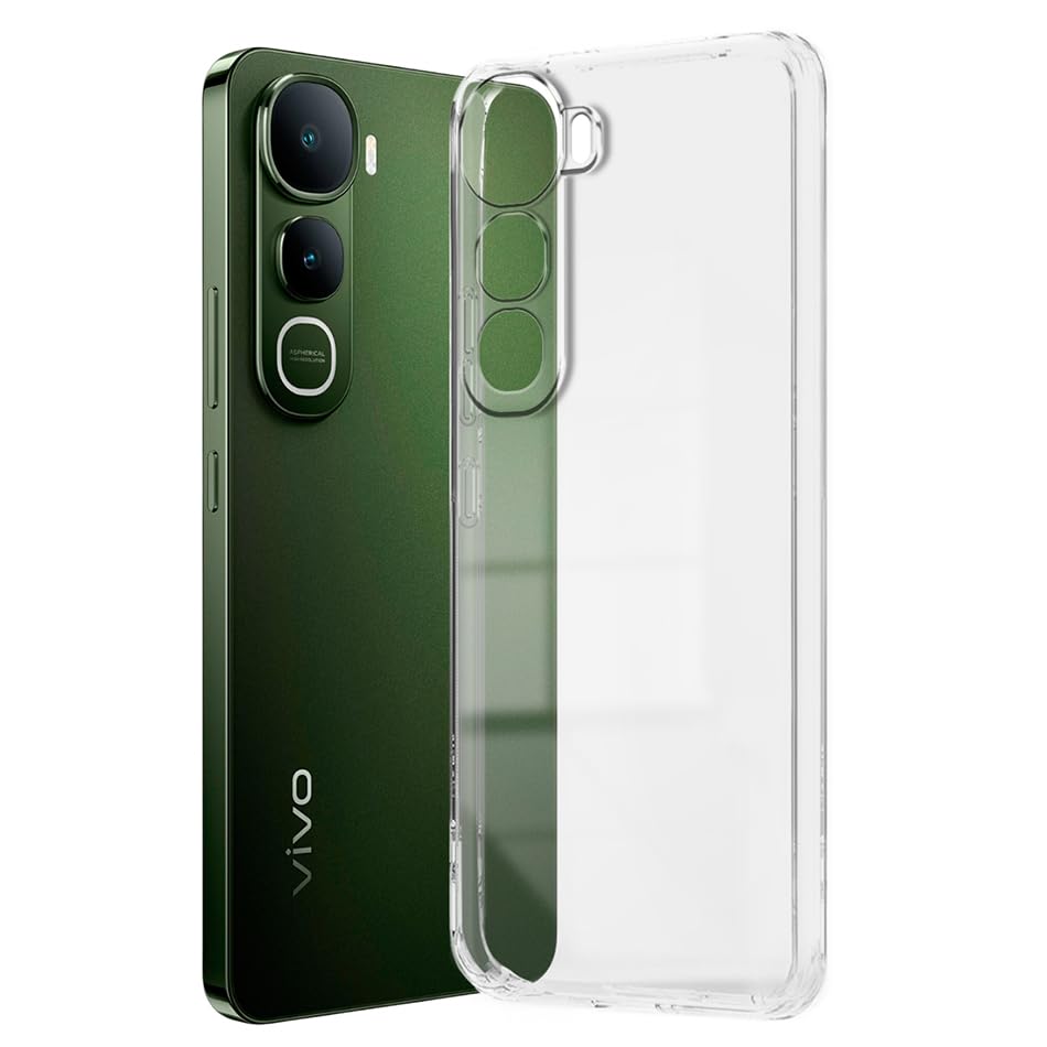 Image of Fashionury Crystal Clear Case for Vivo Y400 5G | Yellowing Resistance | Transparent TPU Silicone | Raised Camera Lips | Slim Transparent Cover