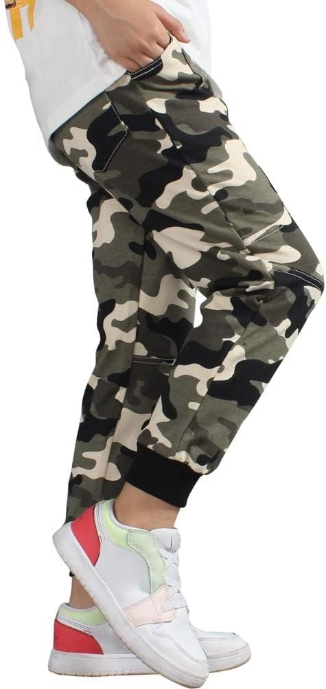 SHOOYING Boy's Baggy Cotton Sweatpants Casual Elastic Joggers Pants, 4-16 Years - Image 5