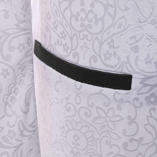 Paisley Slim Fit White Premium Floral Tuxedo Prom Wedding Groom 3 Pieces Suits - Image 4