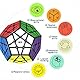 ROXENDA Dodekaeder Zauberwürfel, Pentagon Speed Cube - Einfaches Drehen & Glatt Spiel & Lebendige Farben, (Aufkleber)