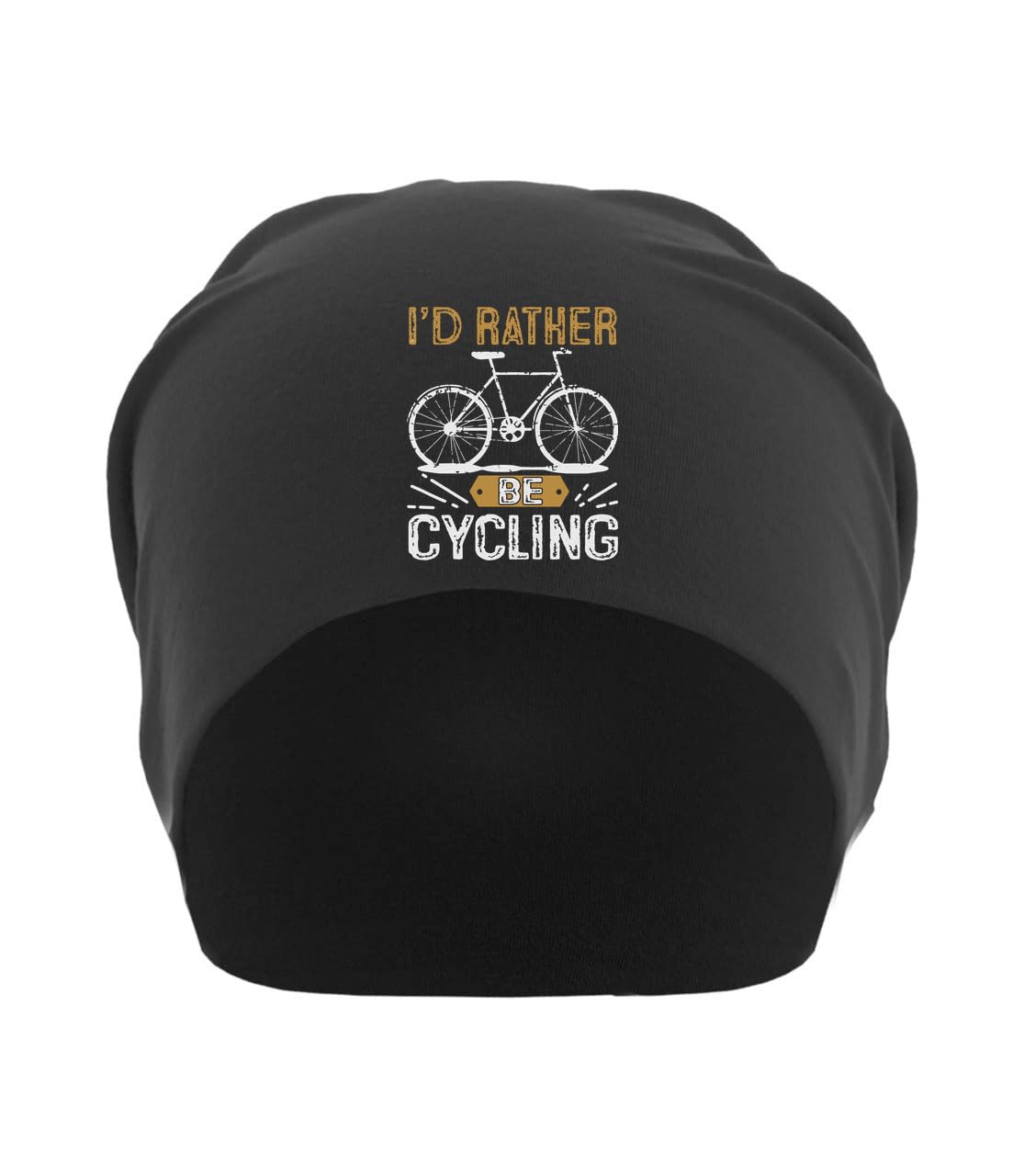Bonnet souple coton fin noir léger et extensible brodé I'd Rather Be Cycling - 3