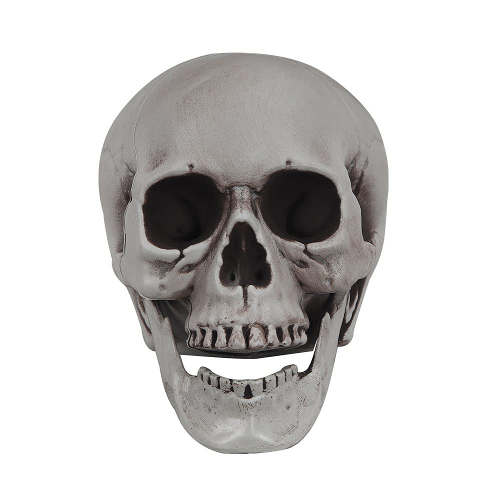 HosfairyHalloween Skeleton Skull Realistic Skeleton Head Skull Human Skeleton Head Skull Model for Halloween Garden Yard Lawn Outdoor Decoration