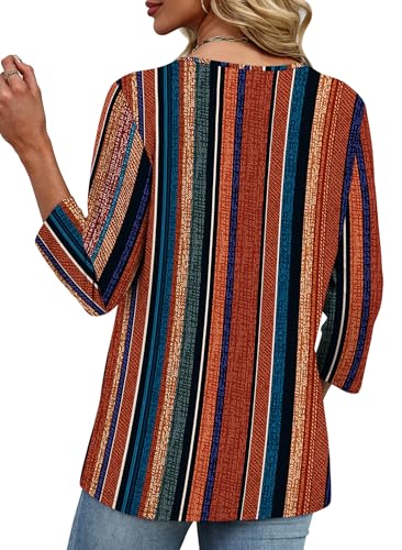 Image of XIEERDUO 3 /4 Length Sleeve Womens Tops V Neck T Shirts Summer Clothes Basic Blouses Dressy Casual 2026 Spring Outfits