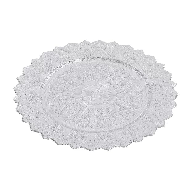50 Platos Cargadores Redondos 13 pulg Plata miniatura 5